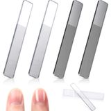 4 Peças De Unha De Vidro Shiner Crystal Nail Shine Buffer Polisher Crystal Glass Nano Nail File Com Case Para Unhas Naturais (branco E Preto
