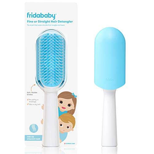 Fridababy Cabelo Fino Ou Liso Desembaraçando Escova Infantil, Destangles Nós Sem Lágrimas Ou Quebra, Pente De Dentes E Cabelo De Cerdas Desi