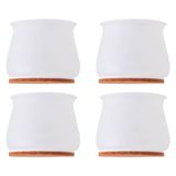 Protetor Com Feltro Pezinho De Mesa Cadeira Móveis 4 Un Branco