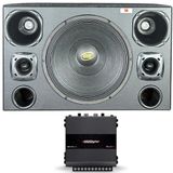 Caixa Trio De 15 Pol Woofer E-315 Eros + Módulo Soundigital