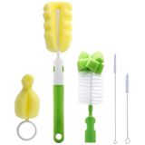 5 Em 1 Baby Bottle Sponge Cleaning Brush Kit Mamão Mamilos Copo De Palha Remover Cor Aleatória (aleatória)