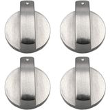 Botão Do Fogão A Gás, 4 Pcs Metal 6mm Prata Gás Fogão Controle Botãos Adaptadores Forno Interruptor De Cozinha Controle De Superfície