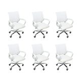 Kit 6 Cadeiras De Escritório Begonia Tela Mesh Ergonômico Branco