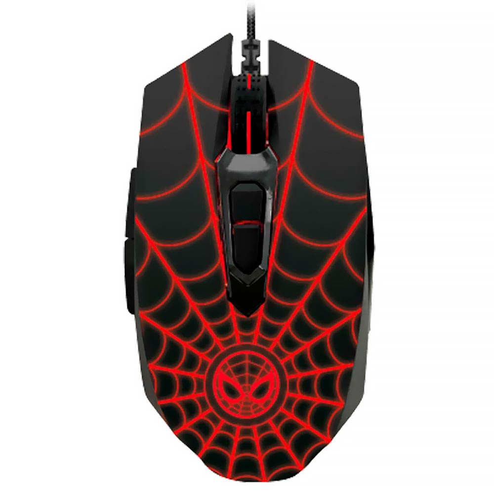 Mouse Gamer Xtech Xtm-m520sm Marvel Spiderman Usb / Led - Preto