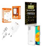 Kit Carregador Turbo 20w + Capinha Samsung M32 + Película 3d