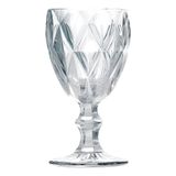 Taça De Vidro Diamond Diamante Transparente 300ml Água Class Home