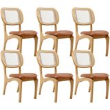 Kit 6 Cadeiras Para Sala De Jantar Estofada E Tela Mariah L02 Couríssimo Camel