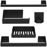 Kit Acessórios Para Banheiro Preto 5 Peças Master Slim Df