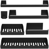 Kit Acessórios Para Banheiro Preto 6 Peças Master Slim Df