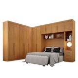 Quarto De Casal Modulado 12 Portas Orion Cinamomo - Leifer Móveis