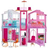 Casa De Bonecas Com 19 Acessorios E Guarda Chuva Pop Up Para Criancas A Partir De 3 Anos, Barbie Dly32, Rosa