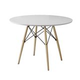 Mesa de Jantar Redonda Eiffel Wood Branco 110 cm