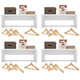 Kit 4 Nichos Cabideiros Suspensos Berlim Branco - Lumil Móveis