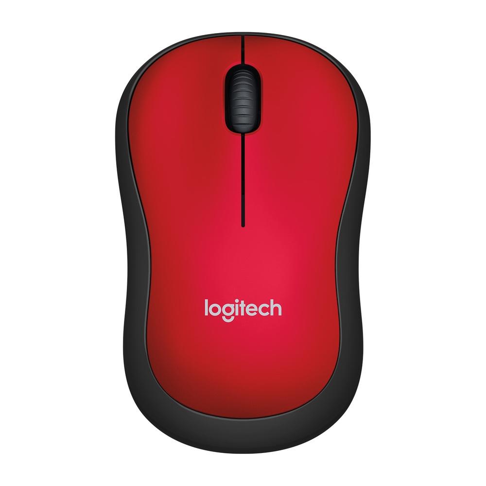 Mouse Logitech M185 Sem Fio Vermelho - 910-002225