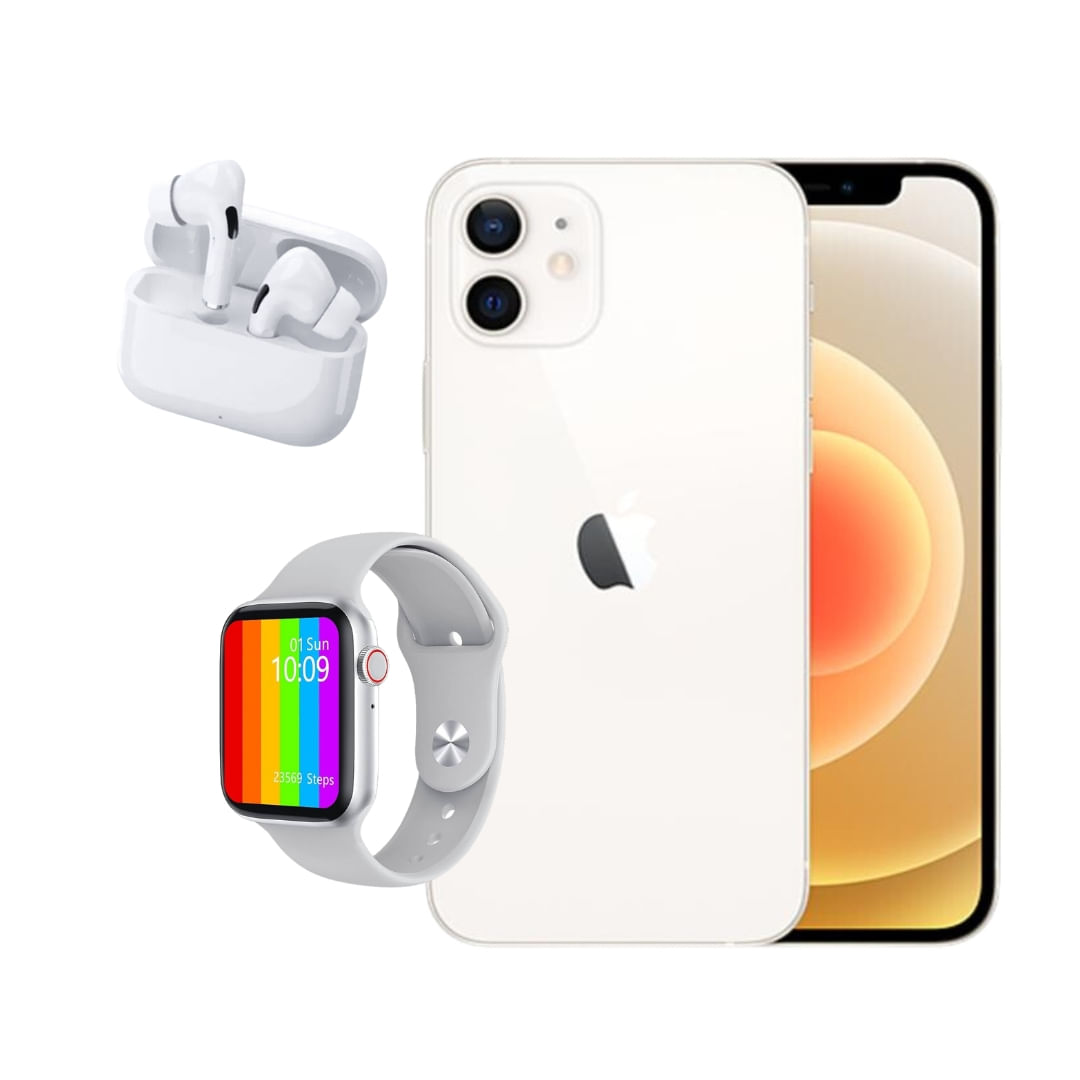 Apple Iphone 11 White Edition 4g 128gb Chip A13 Bionic Tela 6.1 Camera 12mp Vitrine  Com Fone I13 E Relogio W46