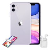 Celular Apple Iphone 11 128gb Lilas Seminovo/vitrine + Fone e Pelicula