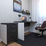 Conjunto Escritório / Home Office Kit Com Mesa, Gaveteiro E Prateleira