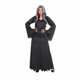 Fantasia Morticia Addams Completa Cosplay Bruxa Morgana Feiticeira Vestido Halloween Festa Dia Das Bruxas Noites Terror