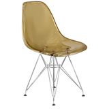 Cadeira Charles Eames Cristal Eiffel Designer Bege