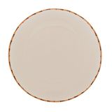 Prato Raso De Porcelana Branco Borda Bambu 27cm Lyor