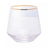 Copo Baixo De Vidro Com Fio De Ouro Lines 330ml Wolff