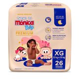 Fralda Descartável Turma Da Mônica Baby Premium Xg - 26 Unidades