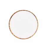 Prato Sobremesa Borda De Bambu Melamina Branco 22cm