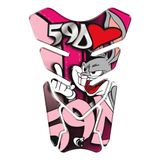 Adesivo Resinado Protetor De Tanque Moto Honda Pernalonga Rosa Cor Rosa