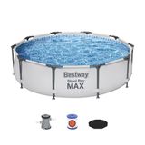 Piscina Estrutural 4678l Pro Max Filtro 220v + Capa 3,05m Bestway