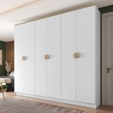 Guarda-roupa Casal 100% Mdf Bp 6 Portas 4 Gavetas Asti Branco