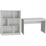 Mesa E Estante Para Escritorio Gamer B28 Branco Novam Branco