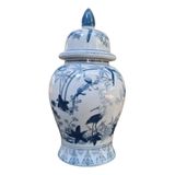 Vaso Decorativo Porcelana Azul E Branca 49x25