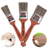 Kit Pincel Trincha Cerdas Gris Para Pintura Latéx E Acrílica