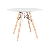 Mesa De Jantar Redonda Eames Eiffel 110cm Branca