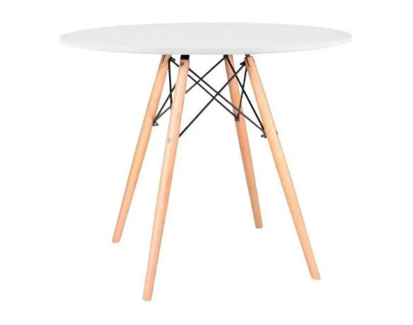 Mesa De Jantar Redonda Eames Eiffel 110cm Branca