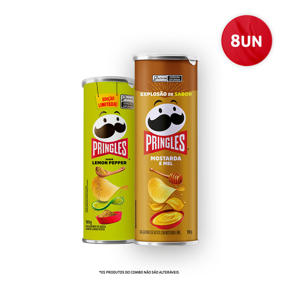 Combo Batata Frita Pringles® Mostarda E Mel 8 Unidades