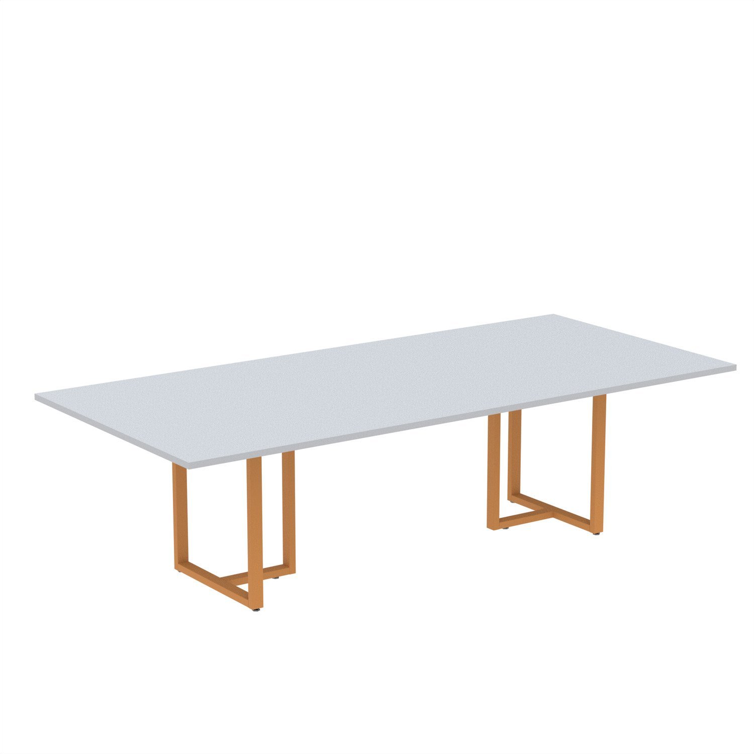 Mesa De Reunião Retangular 200x90cm Mr2000p25tub Cinza/laranja