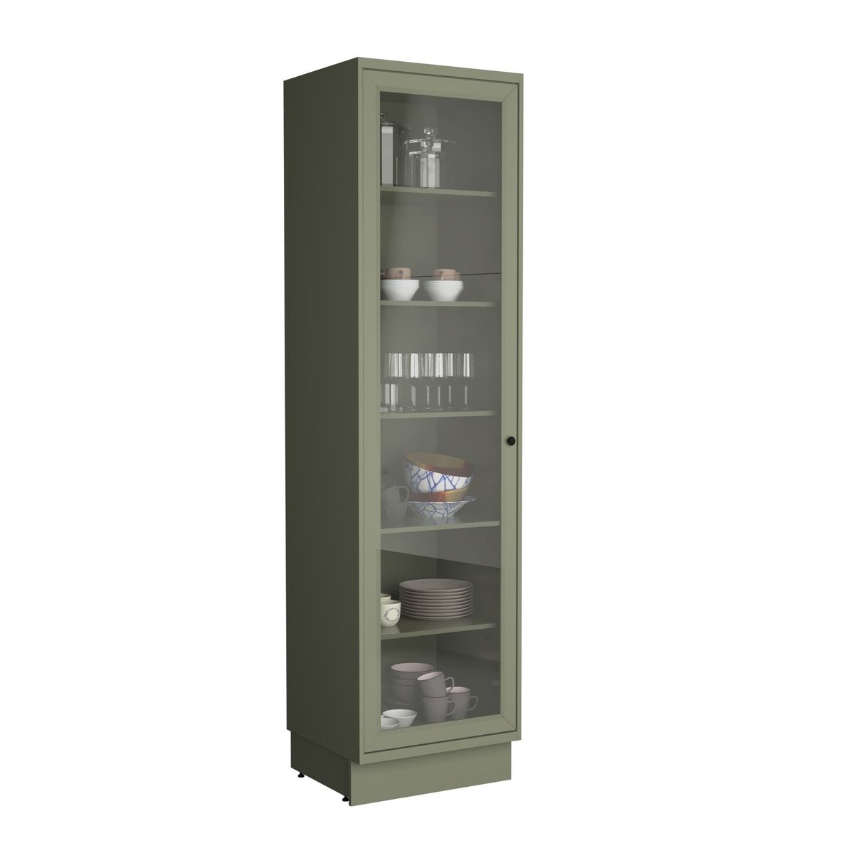 Paneleiro 1 Porta Com Vidro 60cm Cozinha Sevilha Verde