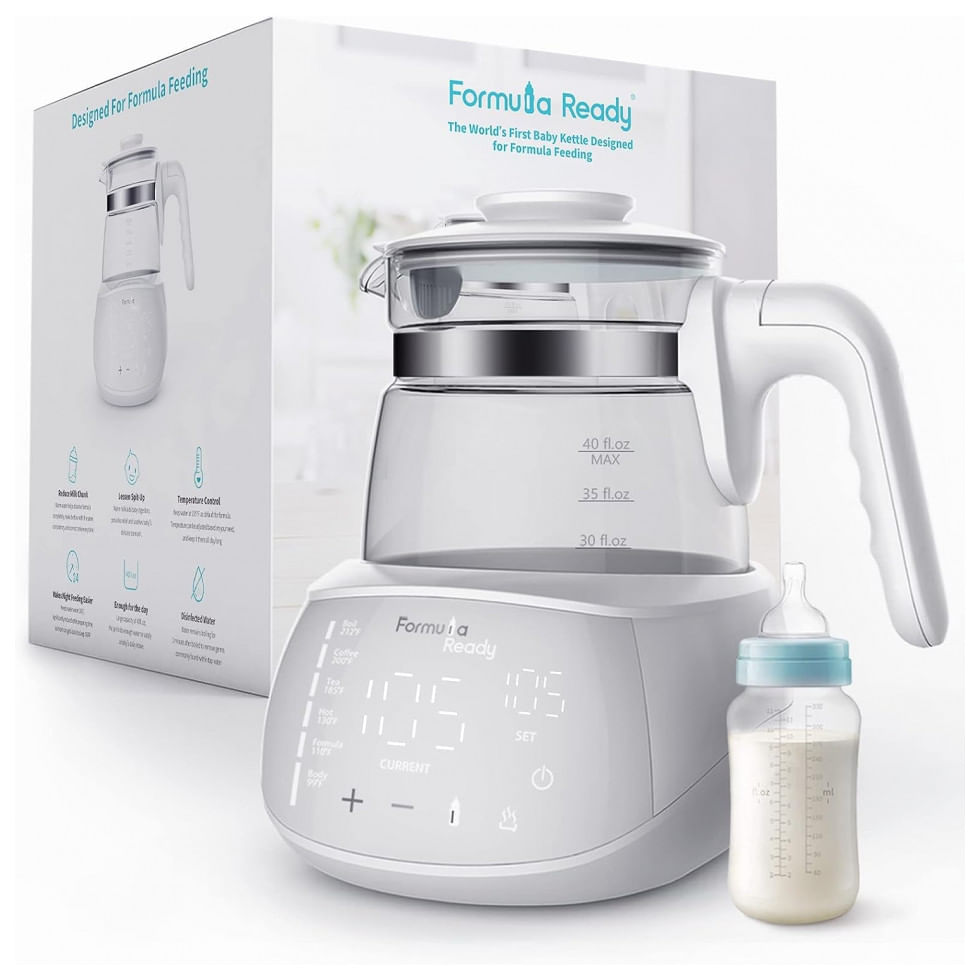 Aquecedor De Agua Para Mamadeira 1,1l Com Tela Digital De Controle, Formula Ready, Branco