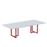 Mesa De Reunião Retangular 200x90cm Mr2000p25tub Cinza/vermelho