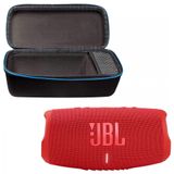 Caixa De Som Bluetooth Portatil 5 A Prova D Ip67 Com 20h De Reproducao, Jbl Charge 5 Red With Case, Vermelho