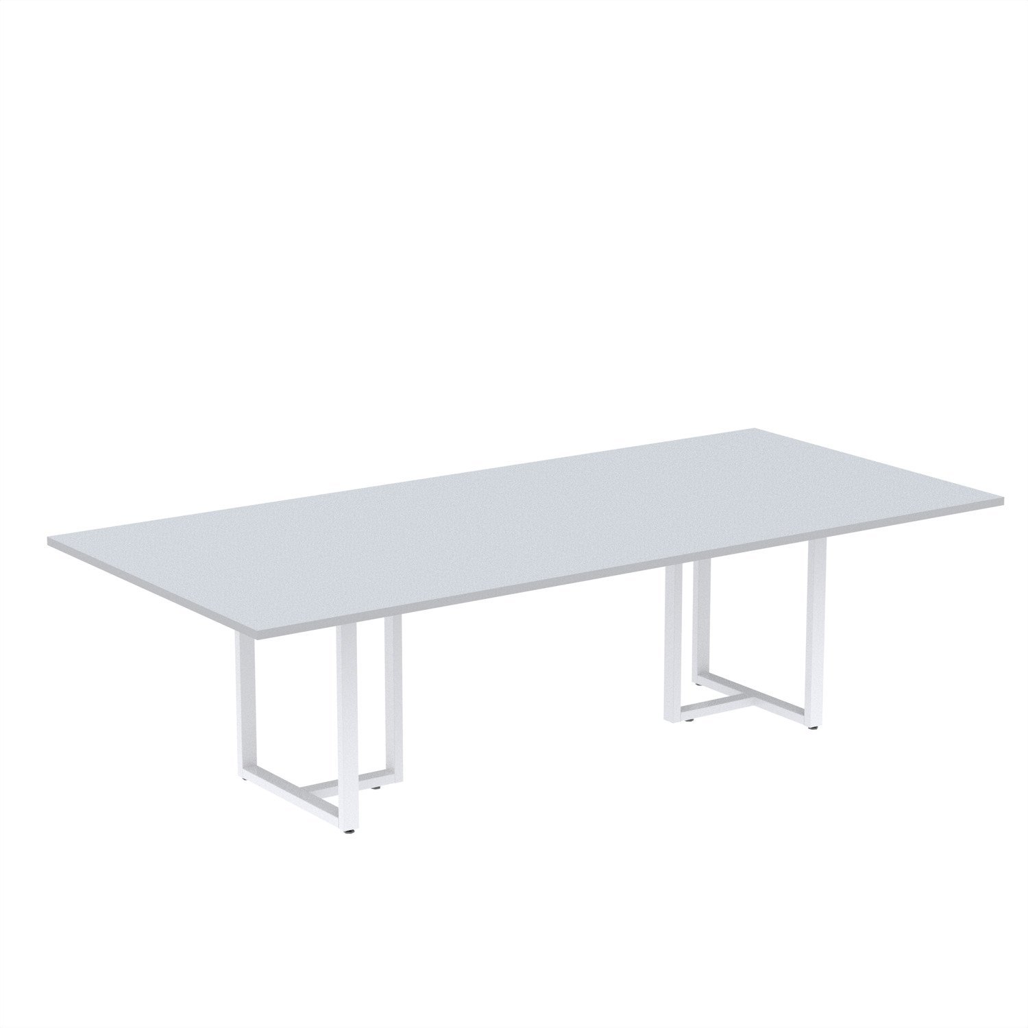 Mesa De Reunião Retangular 200x90cm Mr2000p25tub Cinza/branco