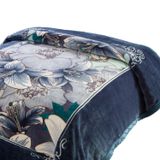 Cobertor Raschel Plus Estampa Charleston 180cm X 220cm Azul