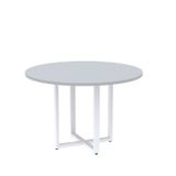 Mesa De Reunião Redonda 100cm Mrr1100p25tub Cinza/branco