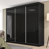 Guarda-roupa Casal 3 Portas 6 Gavetas Grajaú Yescasa Preto