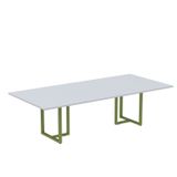 Mesa De Reunião Retangular 200x90cm Mr2000p25tub Cinza/verde Miró