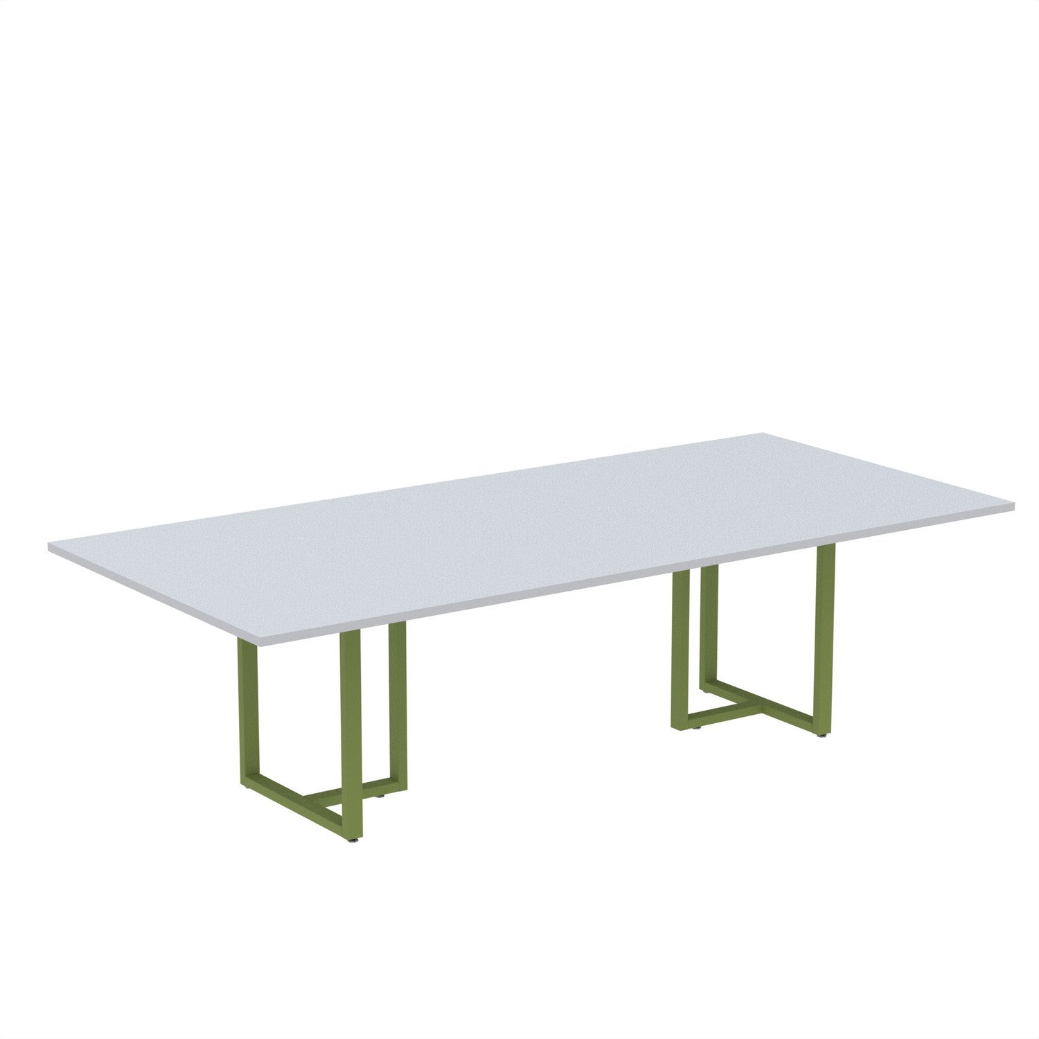 Mesa De Reunião Retangular 200x90cm Mr2000p25tub Cinza/verde Miró