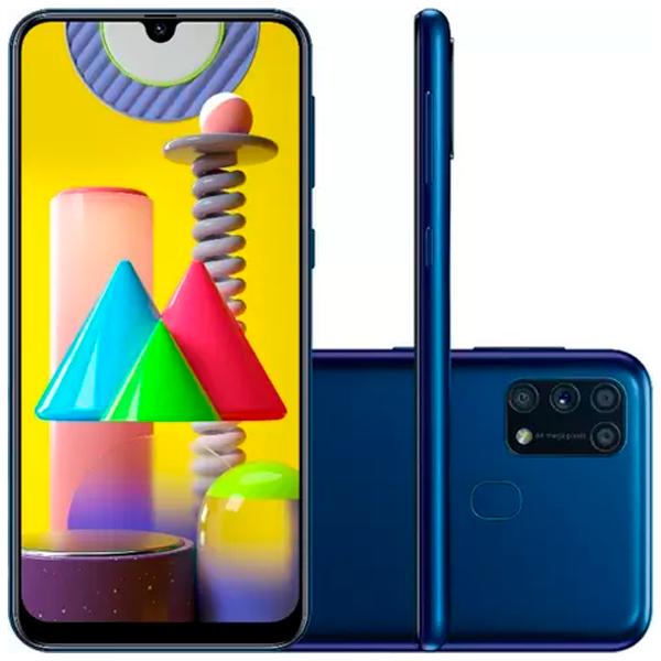 Usado: Smartphone Samsung Galaxy M31 M315f 128gb 8gb Ram Tela 6.4&quot; Azul - Excelente