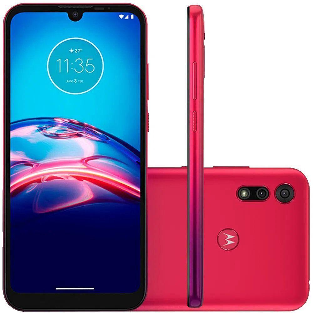 Usado: Smartphone Motorola Moto E6s 64gb 4gb Ram Tela 6.1&quot; Vermelho Magenta - Excelente