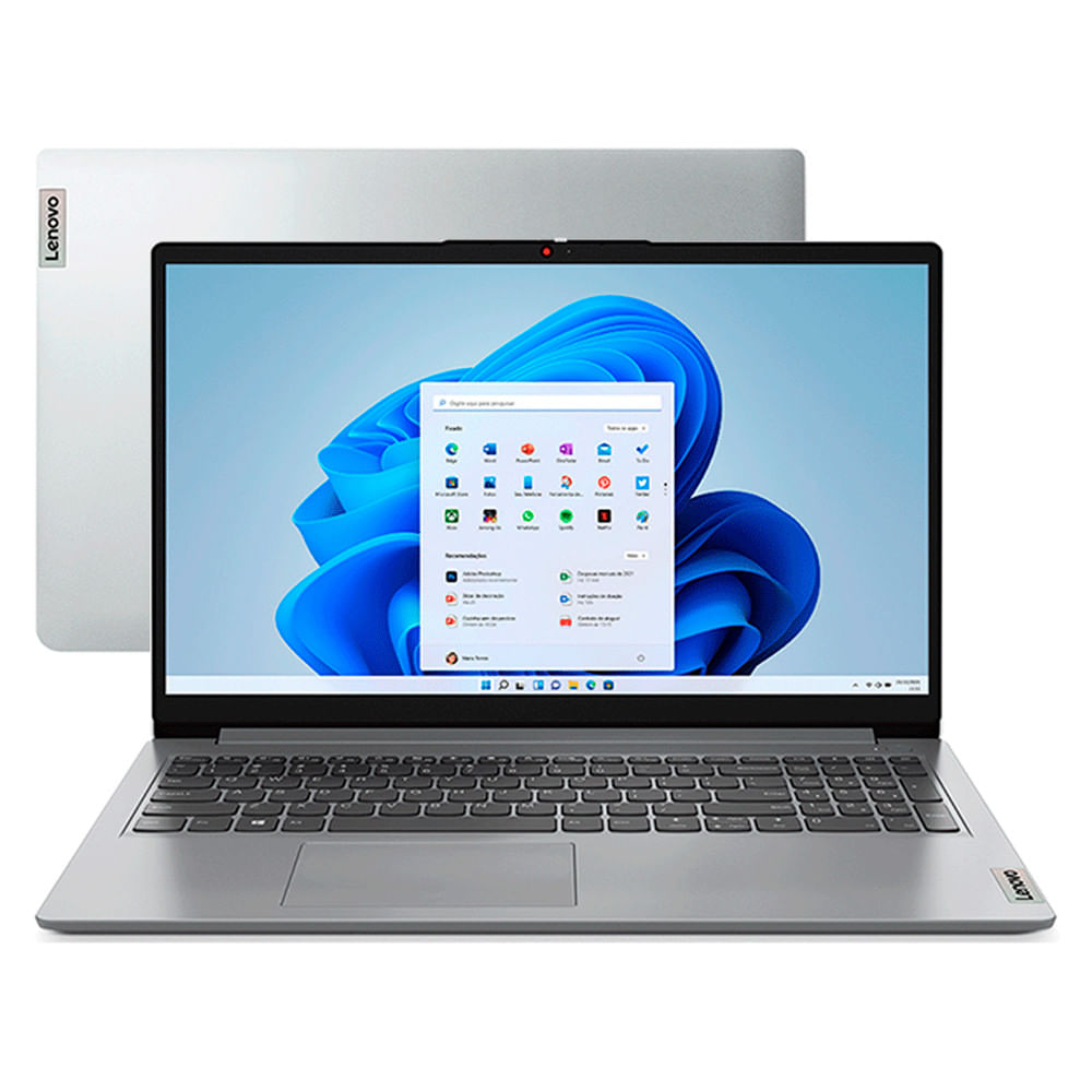 Notebook Lenovo Ideapad 1i 15.6 Hd I3-1215u 256gb Ssd 4gb Cinza Windows 11 Home - 82vy000tbr